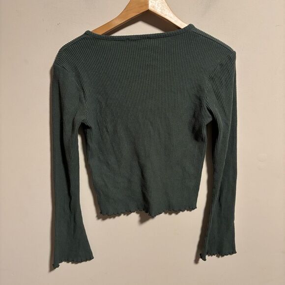 NA-KD Babylock Rib Cardigan in Green- Size XS - Picture 8 of 12